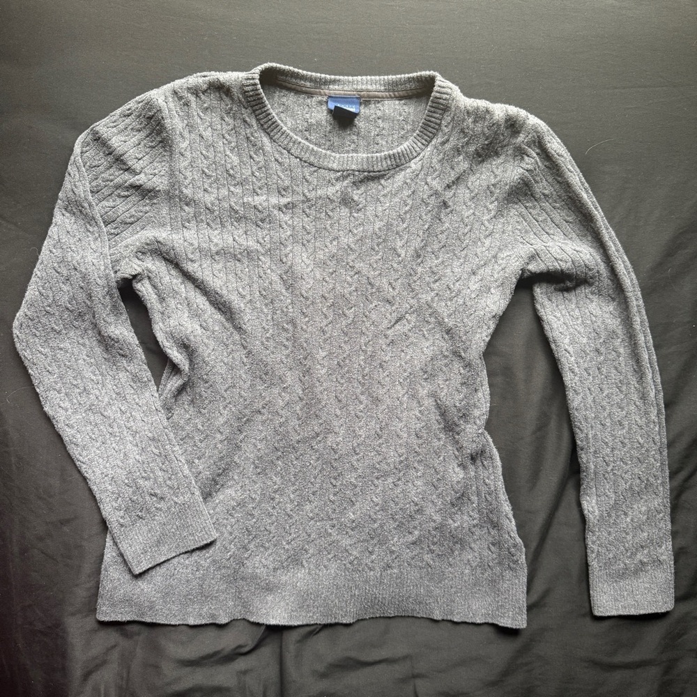 Grey cable knit sweater